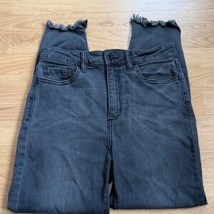 Cello Women's Charcoal Frayed Ankle Jeans